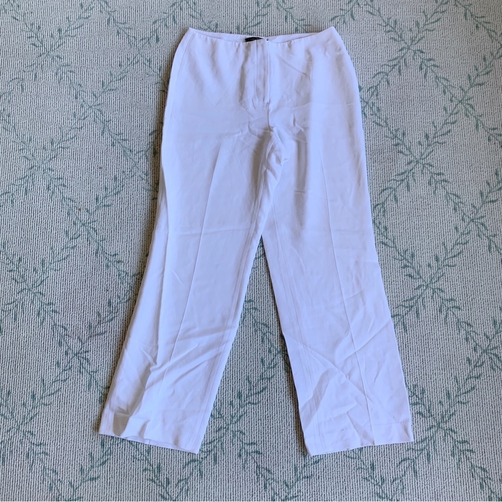 Louben // white high rise wide leg trousers size small PAT